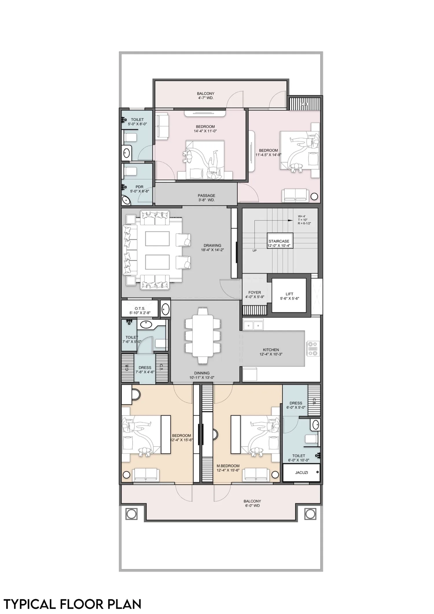 Approved 4 BHK unit floor plan — Golden Avenue Riverside City, Haridwar