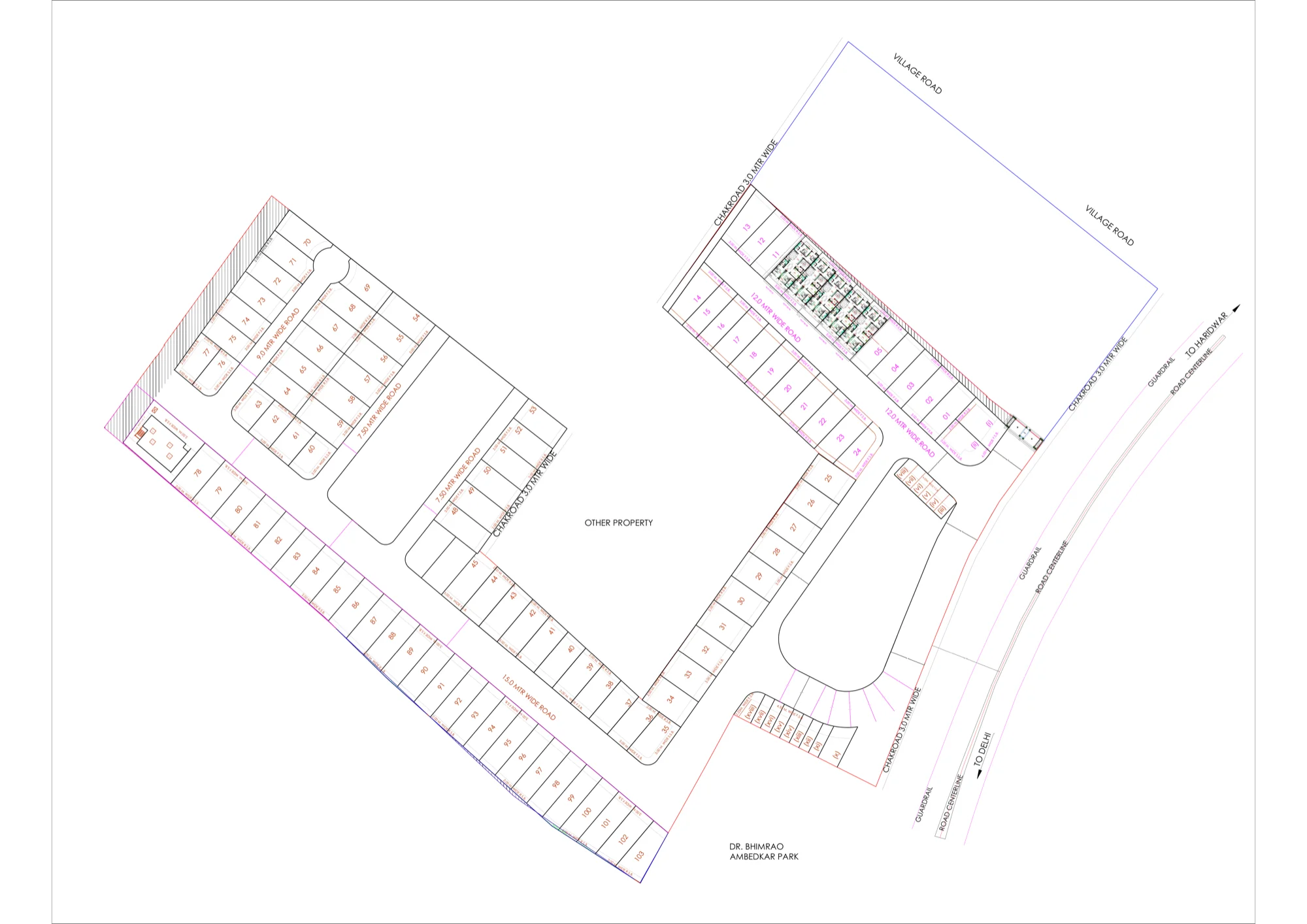 Approved master site layout plan — Golden Avenue Riverside City township, Haridwar